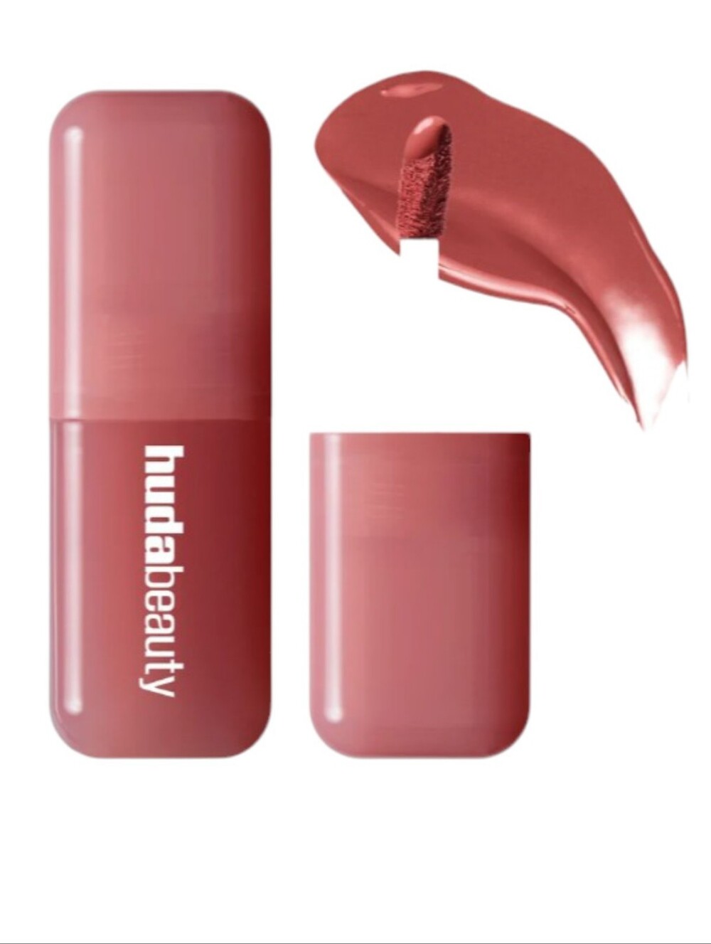 HUDA BEAUTY Strawberry Latte Collection Lip/Blush Set + Heart Mirror NEW - Picture 11 of 16